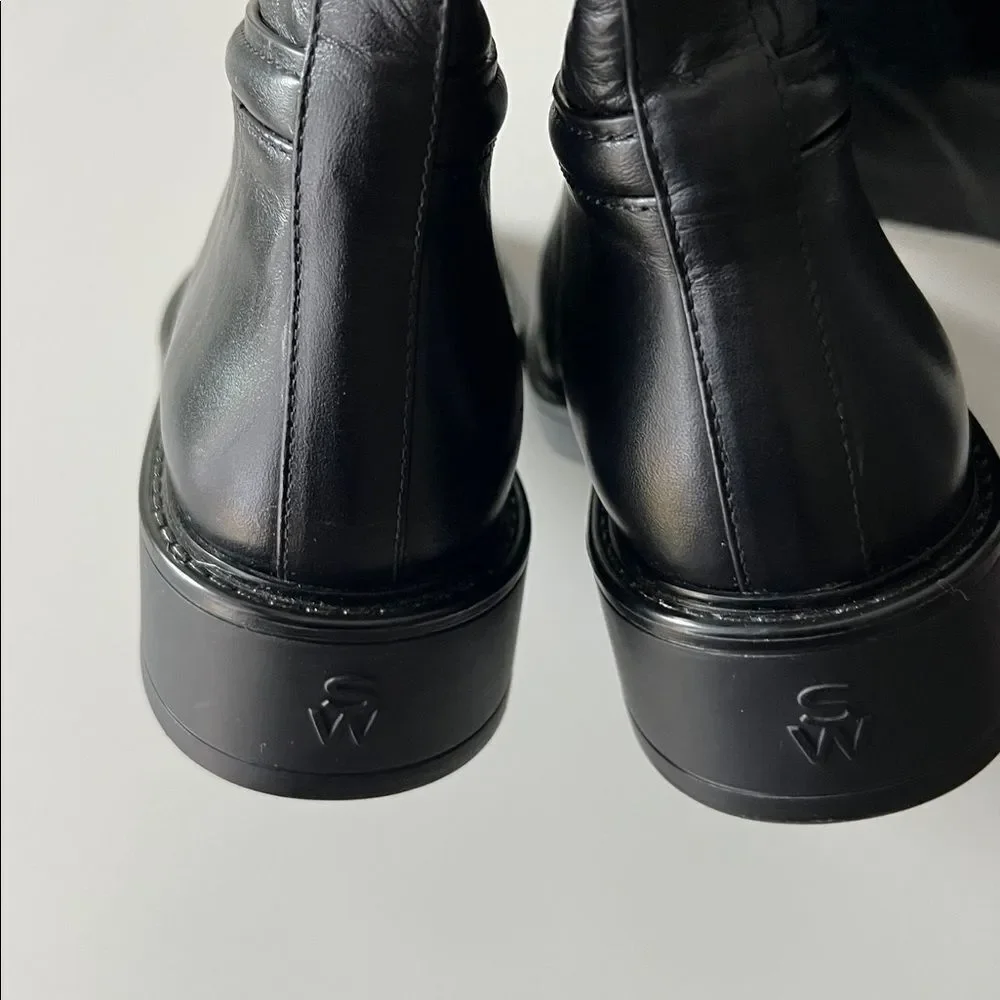 New Stuart Weitzman Celia Leather Over-The-Knee Riding Boot Black Size 6